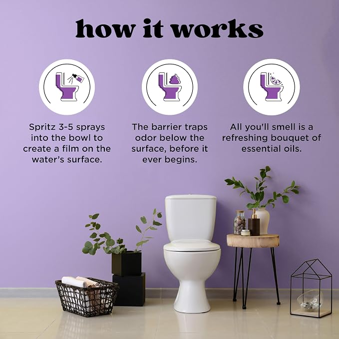 Poo-Pourri Before-You-Go Toilet Spray, Lavender Vanilla, 1.4 Fl Oz - Lavender, Vanilla and Citrus