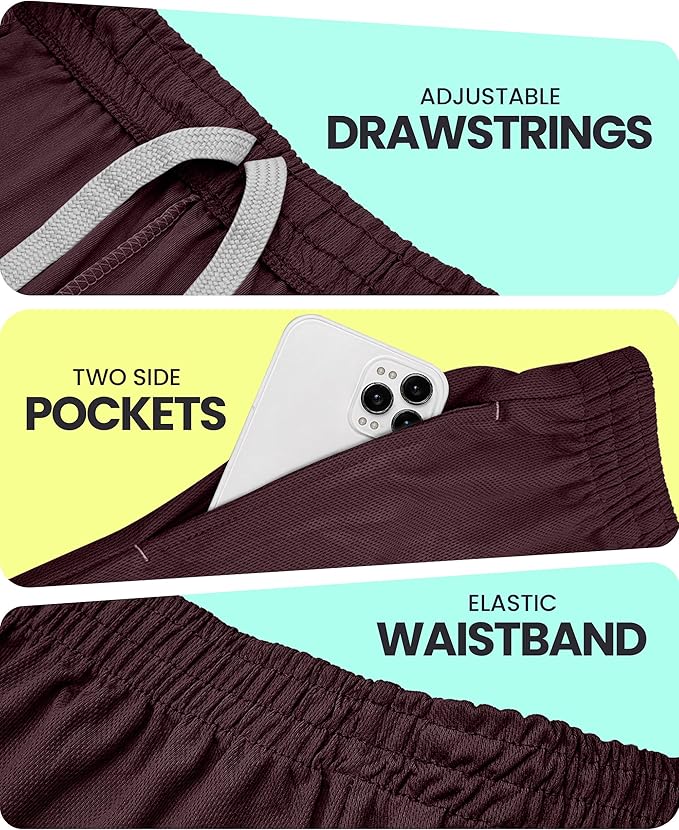 Quick Dry Knit Men's Athletic Shorts Loose-Fit Running Workout Gym Shorts
