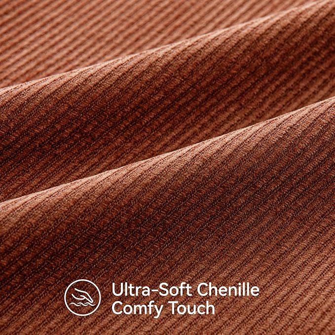 a moment Fall Decorative Throw Pillow Covers Pack of 2,16x16 Inch Rust | Twill Chenille Cushion Covers for Sofa Living Room Couch Bed