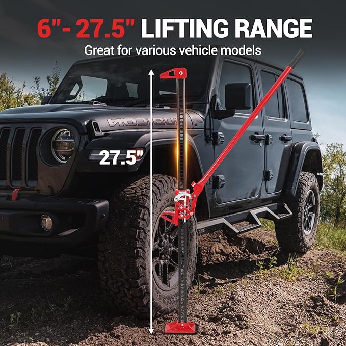 GarveeTech 3 T Farm Jack, 33 in Utility Farm Jack, 6600 LBS Capacity Ratcheting Off Road Utility Jack, Heavy-Duty Farm Jacks Foratv, Utv, SUV, Tractor, Truck, Universal Jack