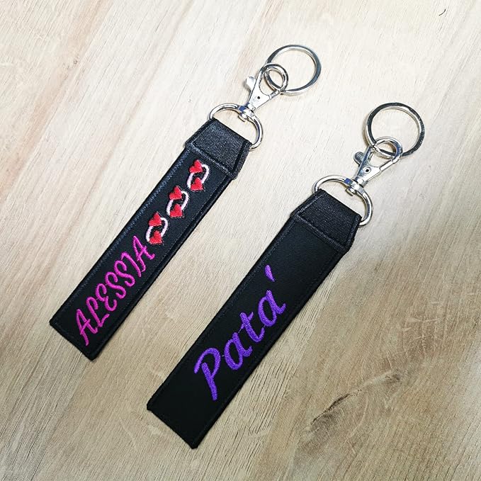Custom Luggage Tags, Custom Personalized Luggage tag Name, Embroidery Key Ring Accessories for Car, Luggage, Crate,Gear