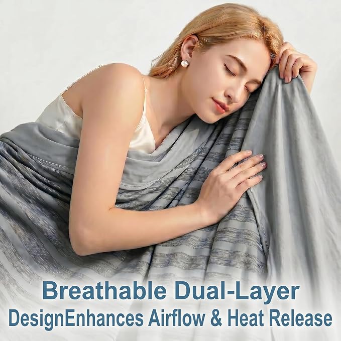 Guohaoi Cooling Blanket for Hot Sleepers and Night Sweats 60"x90" Full Size | Arc-Chill Q-Max >0.5 Cool Fiber,100% Oeko-Tex Certified Lightweight Summer Blanket for Travel/Outdoor Ultra Cold Breathable