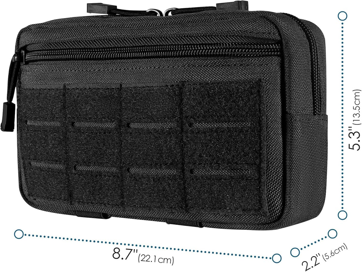 Skiennix Tactical Molle Admin Pouch - Multi-Purpose Tool Bag with US Flag Patch & Keychain