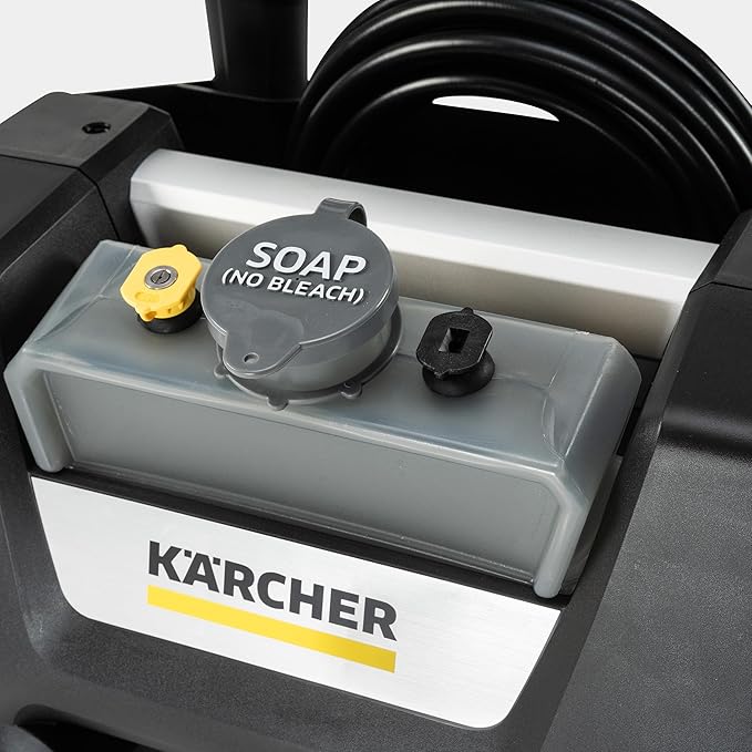 Kärcher Pressure Washer K1700PSB Cube, 3 Spray Nozzles, Detergent Tank, for Cars, Driveways, Siding, Patios, 1700 PSI 1.46 max. GPM, Black