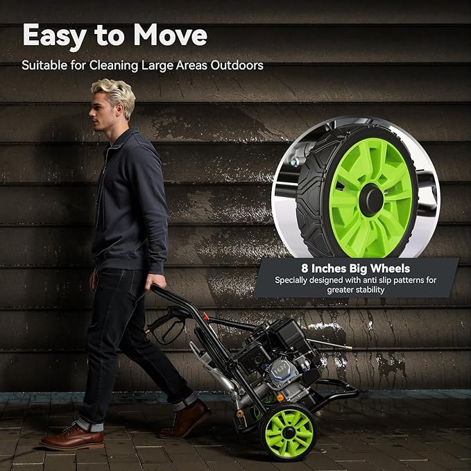 4200PSI Gas Pressure Washer 212CC 4.0GPM Gas Power Washer Gas Powered Washing Machine Commercial High Pressure Washer with 25ft Hose&5 Nozzles
