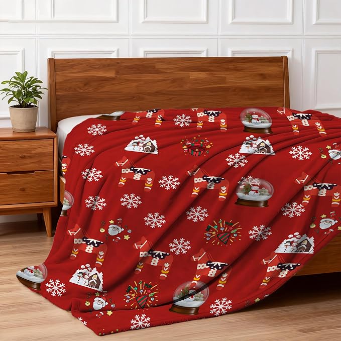 COMFAR Cute Christmas Blankets and Throws for Adults/Women/Boys/Kids, Holiday Fleece Throw Blanket for Couch/Sofa, Holiday Decor, Christmas Decorations/Gifts 40"x 60"