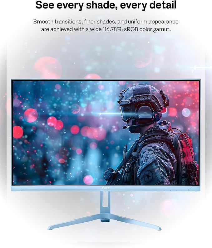 Pixio PX249 Wave Blue 24 inch 240Hz Refresh Rate FHD 1080p Resolution Fast IPS Panel 1ms GTG Response Time Built-in Speakers Gaming Monitor with Adaptive Sync