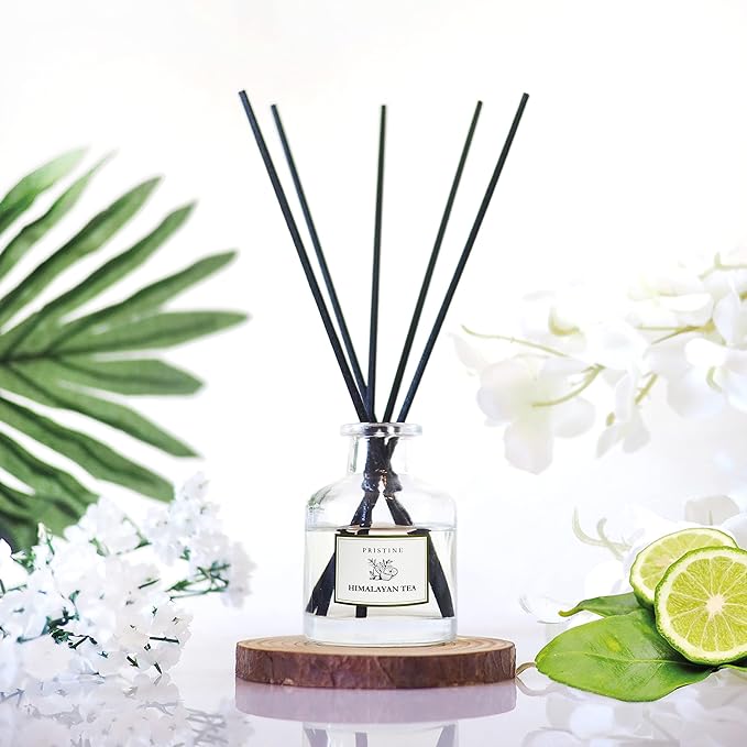 PRISTINE Himalayan Tea/Inspired by Westin Hotel Reed Diffuser for Home | Fresh Bergamot/White Tea Room Fragrance Reed Diffusers, Oil & Room Diffusers with Reed | Home Fragrance Scent Diffuser