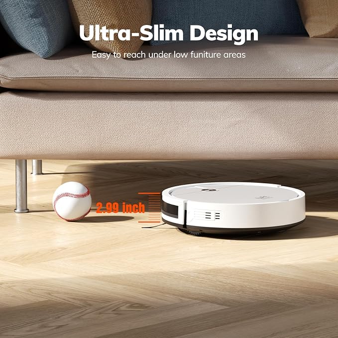 ILIFE V2 Robot Vacuum Cleaner, Tangle-Free Suction | 120 Mins Runtime, Slim, Self-Charging Robotic Vacuum Cleaner, Ideal for Pet Hair and Hard Floors