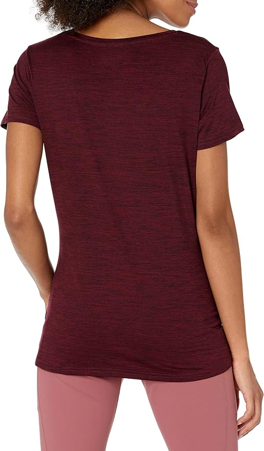 Amazon Essentials Women's Active Quick Dry Tech Stretch Short-Sleeve V-Neck T-Shirt (Available in Plus Size), Pack of 2