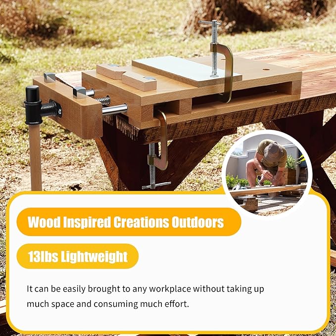 Portable Workbench Hard Woodworking Vise for Workbench, Desktop Work Table Work Bench with G-Type Fixing Clips and Limit Blocks, for Home, Woodworking Studios, Fixed for Processing Wood