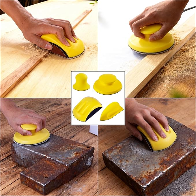2 Pack 5 Inch Mouse Sanding Block Hand Sanding Block Hook and Loop Sanding Block for Woodworking Furniture Restoration Automotive Body Arts Crafts