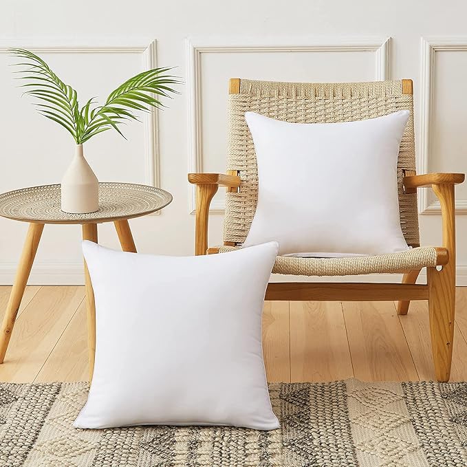 Qeils 12 x 20 Pillow Inserts Set of 2 White Throw Pillow Inserts with Soft Polyester Cover - Rectangle Square Interior Sofa Pillow Inserts Decorative Pillow Insert White Couch Pillow