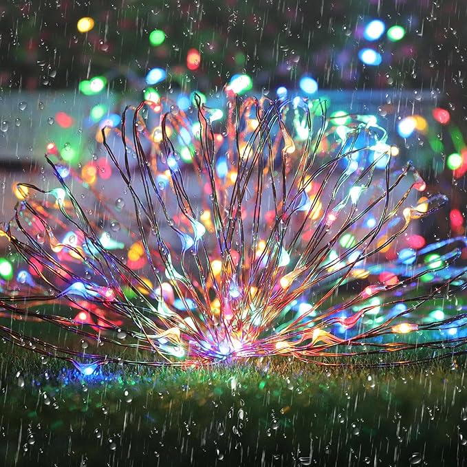 Joomer Solar Fairy Lights, 4-Pack Total 104FT 320LED Solar String Lights Outdoor Waterproof 8 Lighting Modes for Fence Party Garden Patio Yard Home Holiday Tree Outdoor Decoration (Multicolor)