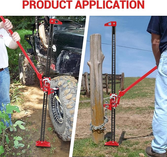 GarveeTech 3 T Farm Jack, 33 in Utility Farm Jack, 6600 LBS Capacity Ratcheting Off Road Utility Jack, Heavy-Duty Farm Jacks Foratv, Utv, SUV, Tractor, Truck, Universal Jack