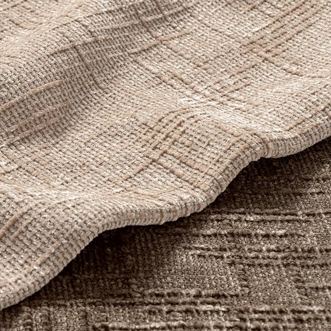 MIULEE Chenille Textured Euro Throw Pillow Covers Oatmeal 24x24 Set of 2 | Slubby Decorative Pillows, Boho Farmhouse Home Decor, Modern Neutral Cushion Covers for Couch Sofa Bed Living Room