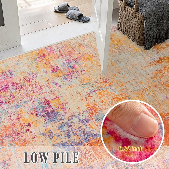5x8 Area Rug Living Room Rug: Washable Modern Abstract Soft Thin Rug Indoor Floor No Slip Carpet for Bedroom Dining Room Farmhouse Nursery Home Office - Galaxy Haze
