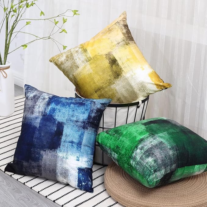 Throw Pillow Covers for Couch, 20x20 Inch, 2 Pack, Blue | Decorative Throw Pillow Covers Cushion Covers for Couch Bedroom Sofa Living Room