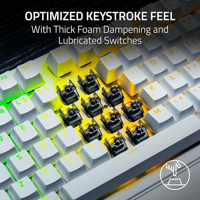 Razer Huntsman V3 Pro TKL 8KHz Esports Gaming Keyboard, White | Analog Optical Switches Gen 2, 8000 Hz Polling, Razer Snap Tap, Rapid Trigger, Adjustable Actuation, Media Controls