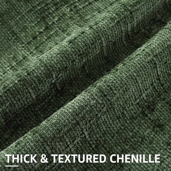 decorUhome Textured Chenille Throw Pillow Covers 24x24 Set of 2 Emerald | Fall Modern Farmhouse Soft Cozy Slubby Couch Pillow Cases Boho Decorative Pillow Cases for Bed Sofa Living Room Home Decor