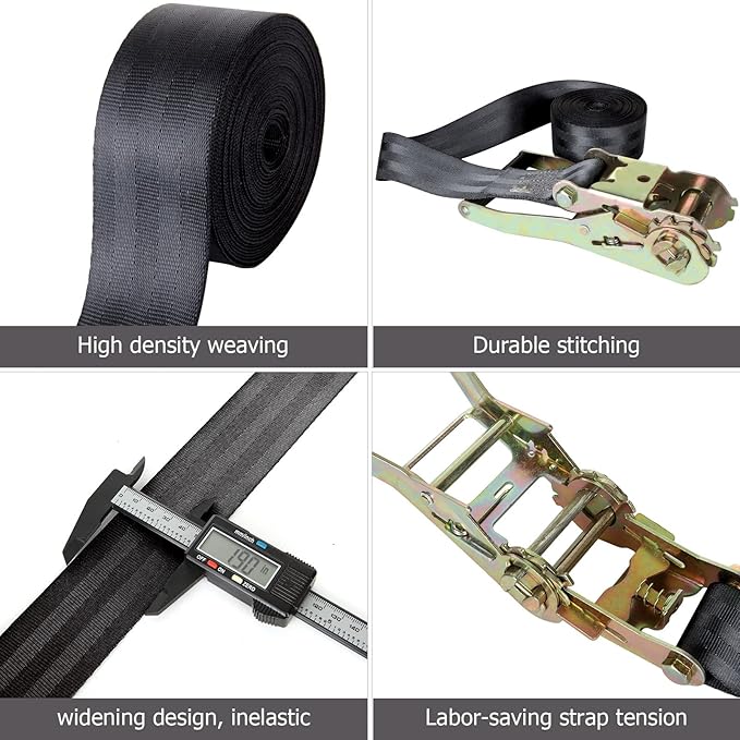 2 Pack 2 Inch Endless Ratchet Strap Heavy Duty 20ft Tie Down Straps Ratchet, 8000 LBS Break Strength, Cargo Ratchet Straps for Motorcycles, Truck, Trailers, Kayaks, Car Roof