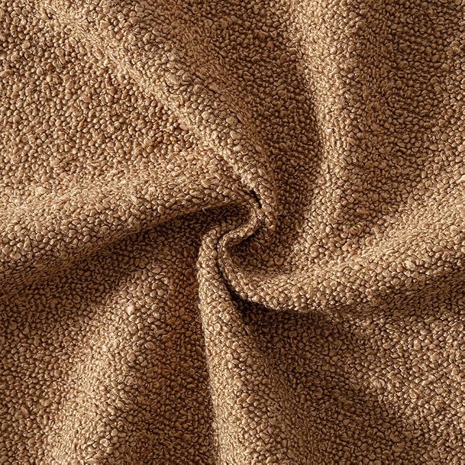 MIULEE 26x26 Decorative Euro Sham Boucle Couch Pillow Covers Tobacco | Set of 2 Textured Neutral Fall Autumn Throw Pillow Covers, Accent Solid Pillowcases, Sofa Living Room Home Decor