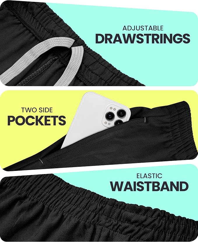 Quick Dry Knit Men's Athletic Shorts Loose-Fit Running Workout Gym Shorts