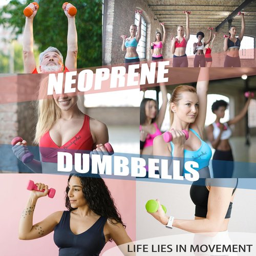 Balelinko Home Gym Equipment Workouts Strength Training Weight Loss Pilates Weights Yoga Sets Weights for Women, Men, Seniors and Youth, 12LB Gray, Pair