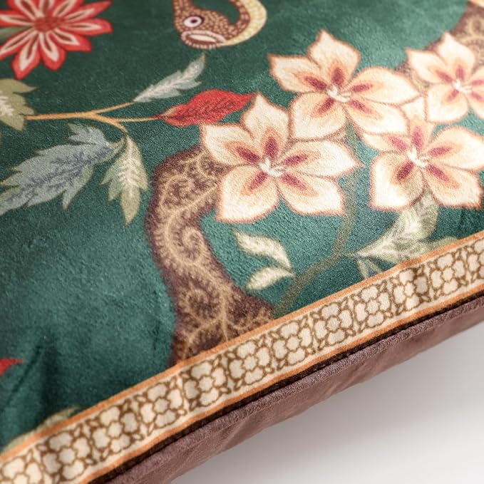 Designer French Velvet Throw Pillow Cover,Set of 2,22"x22"-Mitchell | Pillow Cover,Concealed Zipper Design,Dragonfly Pattern,Sofas,Bedroom,Living Room,Lounge Chairs,All Season Home Decor