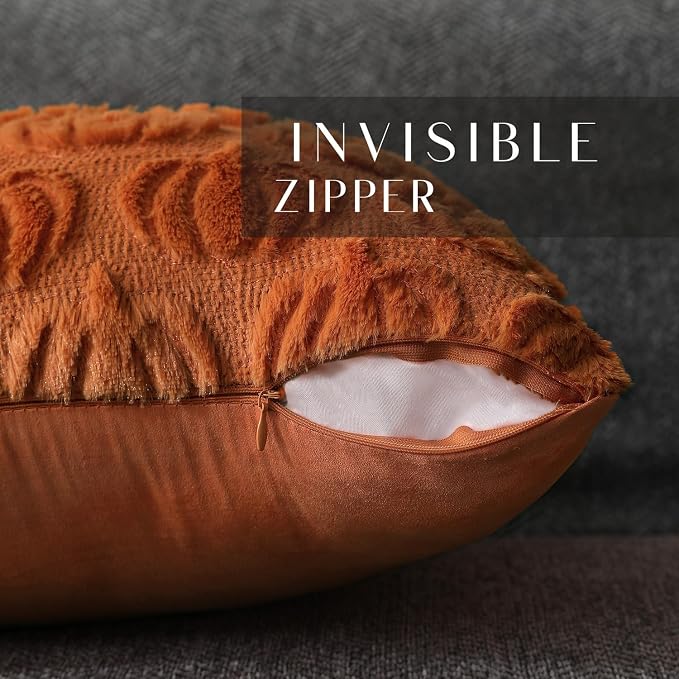 DFXSZ Fall Pillow Covers 20x20 Set of 2 Fall Decorations Autumn Rust Pumpkin Throw Pillow Cases Soft Plush Faux Fur Wool Couch Cushion Case for Chair Sofa Bedroom Living Room Home Decor PTK02A20 | Fall decor Set of 2 Throw Pillow Cases Soft Plush Faux ...