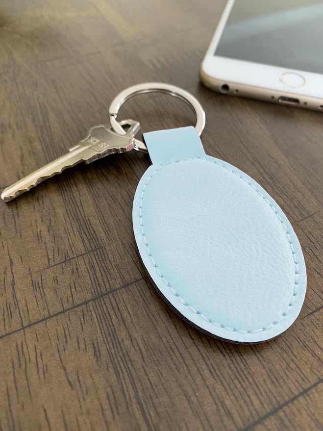 LaserGram Oval Keychain, Sunflowers, Personalized Engraving Included