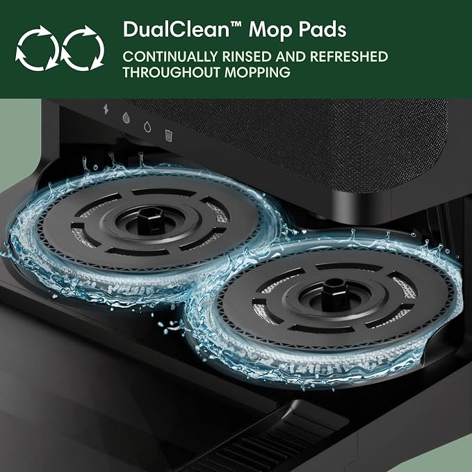 iRobot Roomba Plus 405 (G185) Combo Robot Vacuum & Mop with AutoWash Dock - Spinning Mop Pads, Self-Empties, Pad Washing & Drying, Self-Cleaning, Pad-Lift, LiDAR Navigation | 70x Suction, Dualclean Spinning Mop Pads with Smartscrub, Autowash Dock Auto-...