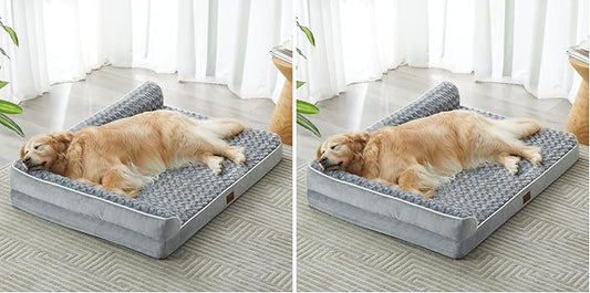 BFPETHOME Orthopedic Dog Beds for Large Dogs-Waterproof Sofa Dog Bed with Removable Washable Cover, Big Pet Bed with Waterproof Lining and Nonskid Bottom,Pet Bed for Large Dogs (Pack of 2)