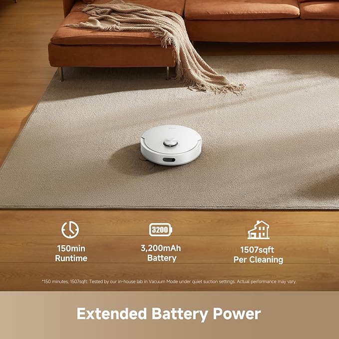 dreame D20 Air Plus Robot Vacuum and Mop, 20,000Pa Powerful Suction | 120-Day Self-Emptying with 4L Dust Bag, Anti-Tangling Tech, Edge-to-Corner Cleaning, Deep Carpet Cleaning, 360° Navigation