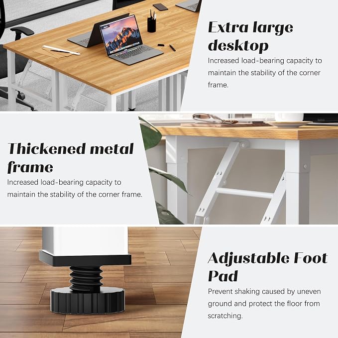 Need Office Computer Desk 35.8 Inch Sturdy Folding Laptop Table Teak | White Frame Writing Gaming Work Table/Foldable Home Office Desk/Sewing Table, No Assembly Required
