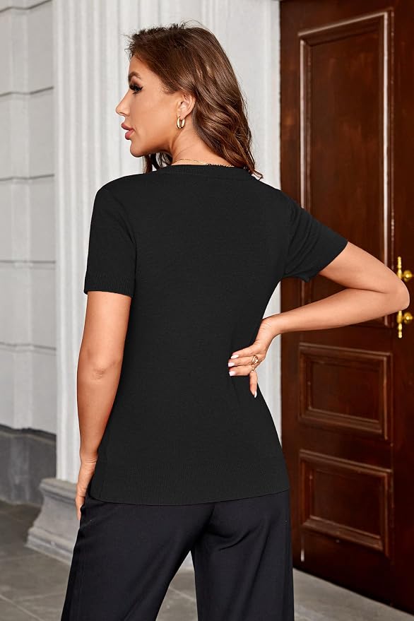 Arach&Cloz Women's Wool Blend Spring Summer Lightweight Business Casual Sweater Tops 2026