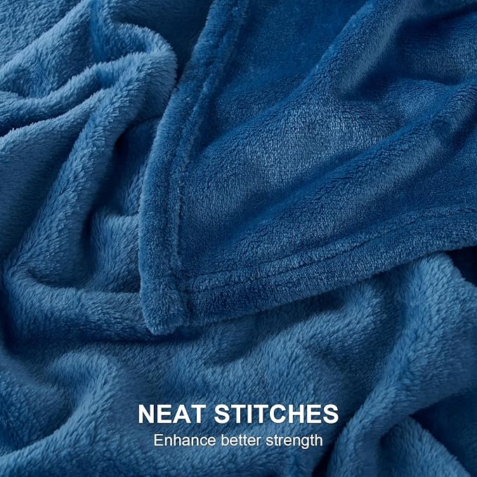 Hansleep Full Mineral Blue Fleece Blanket, Soft Flannel Bed Blanket | Fuzzy Cozy Blanket 84x90 Inches, Multi-use for Bed, Sofa, Couch, Travel, Camping, All Season Warm Lightweight Cover
