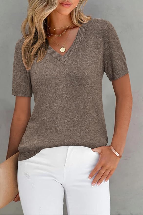 Arach&Cloz Women's Wool Blend Spring Summer Lightweight Business Casual Sweater Tops 2026