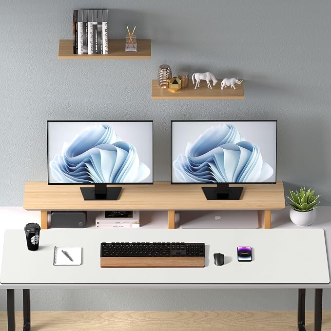 Aothia Faux Leather Desk Mat – Large Mouse Pad, Non-Slip PU Leather Blotter, Waterproof Writing Surface for Office and Home (Off-White, 47.2" x 23.6")