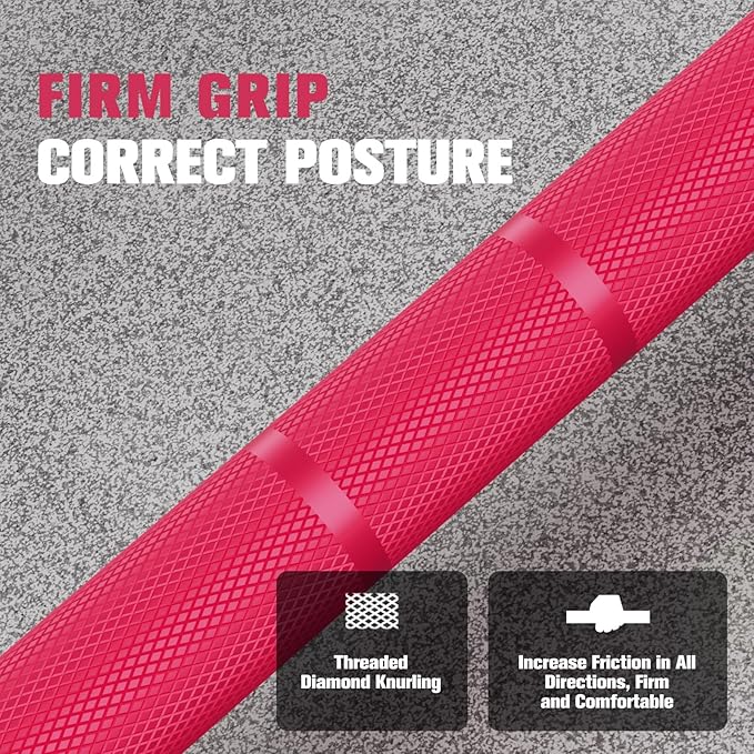RITFIT 7FT Olympic Barbell for Strength and Weightlifting Training - 2 Inch Olympic Bar for Squat, Deadlift, Bench Press, Curl, Overhead Press - 500lbs/1000lbs/1500lbs Capacity