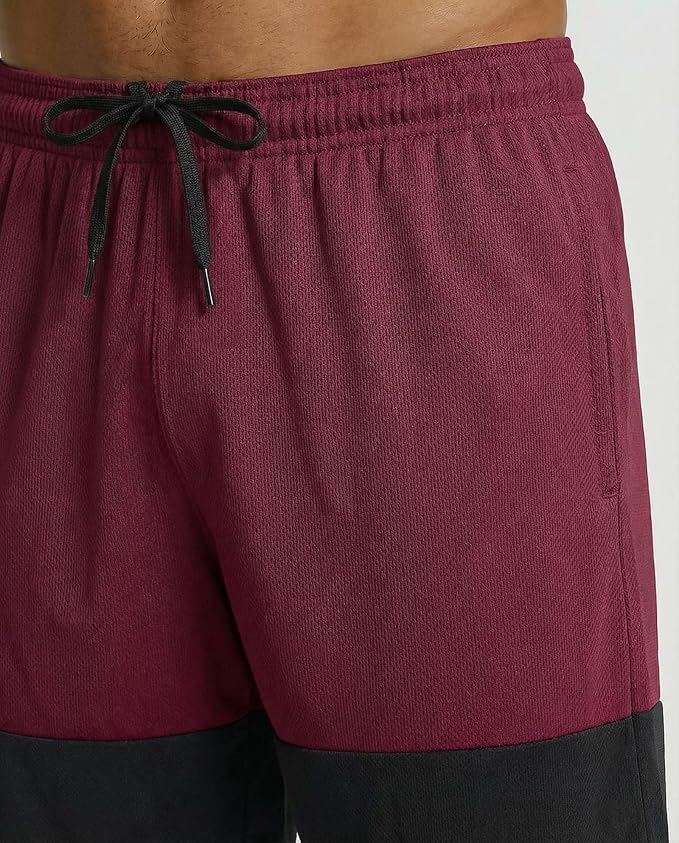 5 Pack Men's Mesh Shorts Athletic Basketball Sports Gym Workout Pockets | Cooling Moisture-Wicking, 9", Long, Quick-Dry, Breathable, Elastic Drawstring Waistband. Running, Exercise, Soccer, Training.