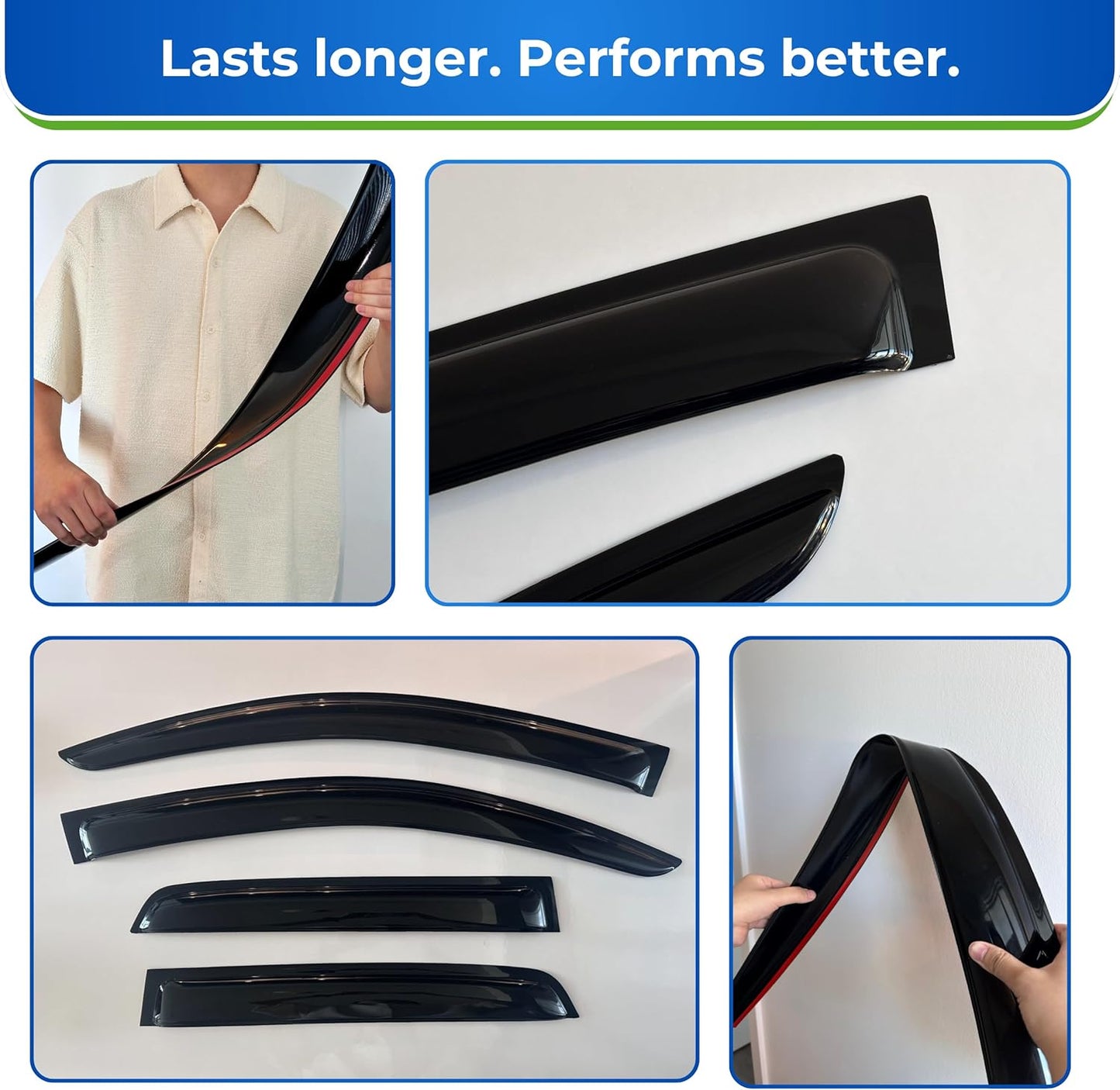 KPY Window Visor Compatible with Honda Odyssey 1999-2004, 2PC Rain Guard Side Window Vent Deflectors Tape-On Style, 1999 2000 2001 2002 2003 2004
