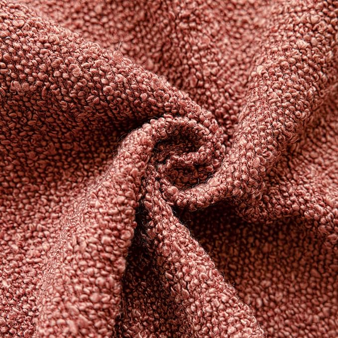 Foindtower Pack of 2, Decorative Textured Boucle Throw Pillow Covers Accent Solid Pillow Cases Cozy Soft Couch Cushion Case for Chair Sofa Bedroom Living Room Home Decor 22x22 Inch Orange Rust Red