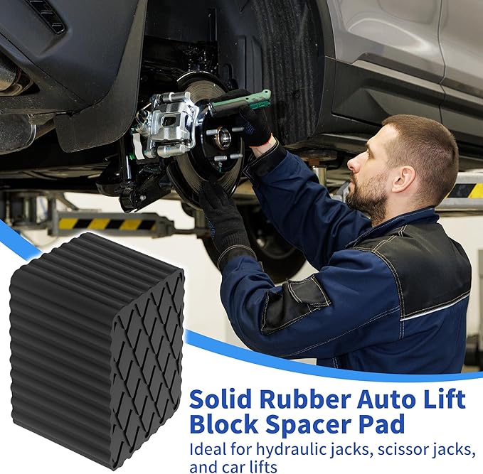 Car Jack Pads 6.3" x 4.7" x 4.7" Universal Jack Pad Jack Rubber Pad Heavy Duty Jack Stand Pads 8,000 Lbs(3.6 Tons) Anti-Slip Protect Frame Black 1Pc