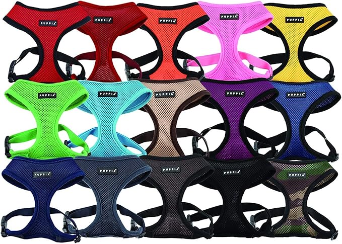 Puppia Soft Dog Harness No Choke Over-The-Head Triple Layered Breathable Mesh Adjustable Chest Belt and Quick-Release Buckle, Purple, XX-Large