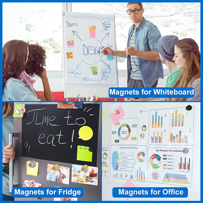 LOVIMAG Fridge Magnets 25Pcs for Refrigerator Whiteboard, Colorful | Small Strong Neodymium Metal Cute Push Pin for Classroom, Kitchen, Accessories Decorative, Office, Calendar