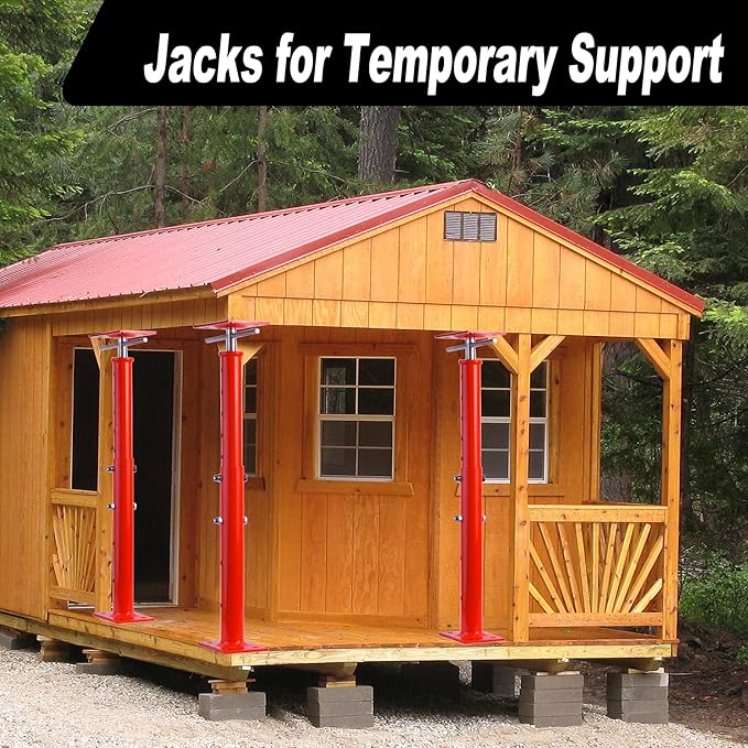 House Floor Jacks, 19"-38" Heavy Duty Screw House Jack, Basement Floor Jacks Post Pole House Jacks for Lifting & Leveling, Telescoping Support Jacks for Beam Repair and Crawl Space Shoring