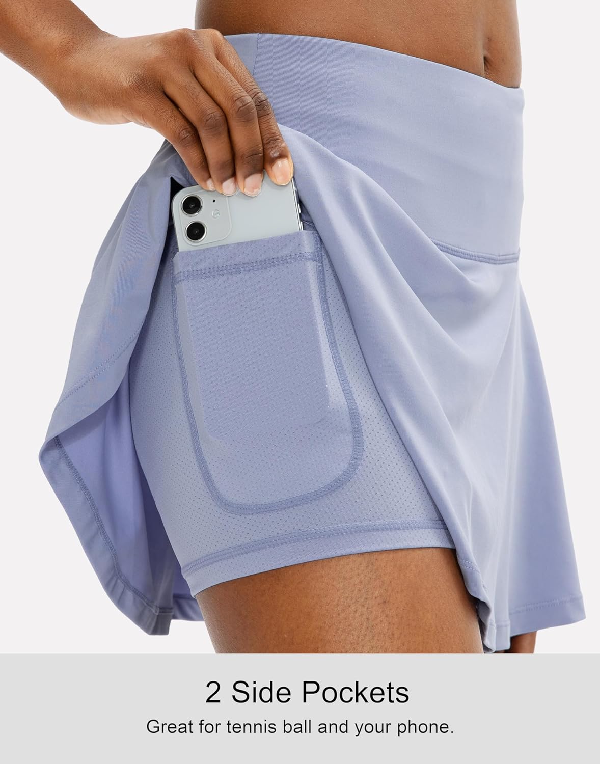 SANTINY Women's High Waisted Pleated Tennis Skirt - 4 Pockets for Golf & Running | Athletic Casual Wear