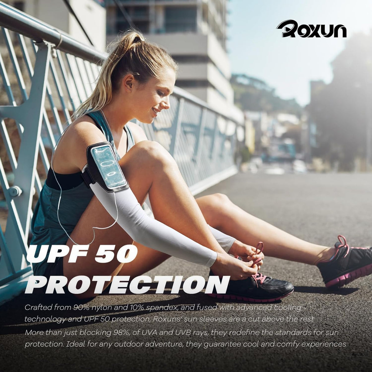 ROXUN Arm Sleeves - Cooling UV Sun Protection Compression Gear for Men and Women