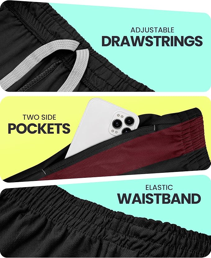 Quick Dry Knit Men's Athletic Shorts Loose-Fit Running Workout Gym Shorts